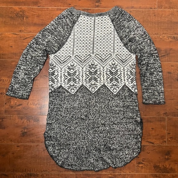 FREE PEOPLE Wool Blend Knit Sweater High Low Gray Boho Bohemian - Picture 6 of 11